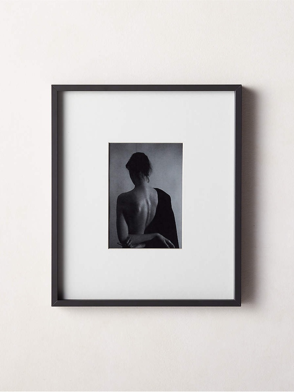 CB2 Gallery Soft Black Picture Frame With White Mat 4”x6”